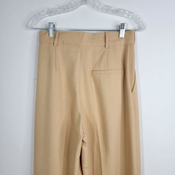 ZARA Masculine Wid Leg Trousers Slacks Sand Tan Size Small - Picture 10 of 13